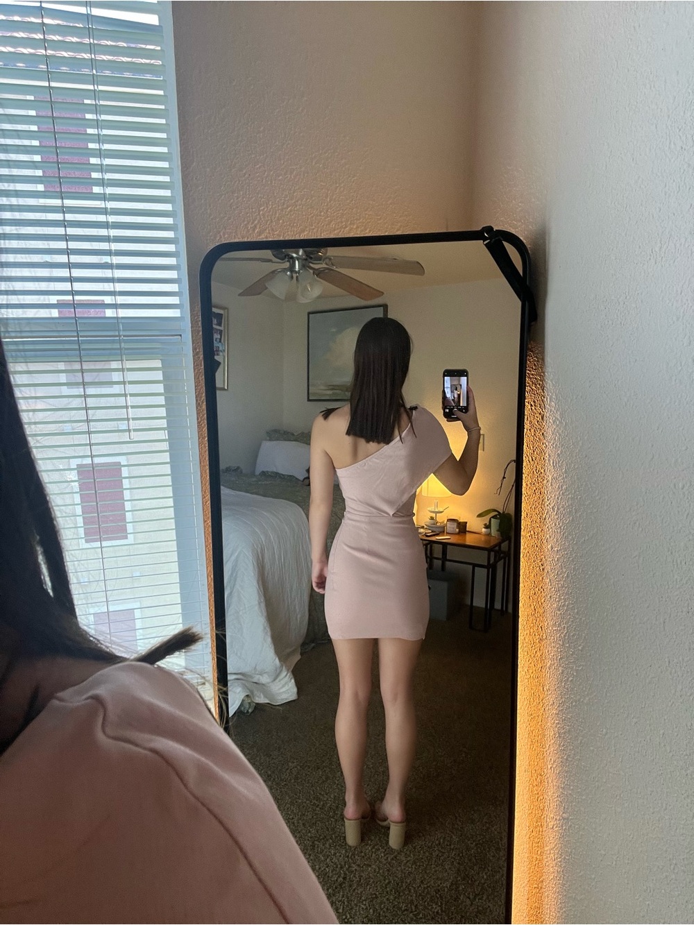 superdown One-Shoulder Light Pink Bodycon Dress - Picture 2 of 5